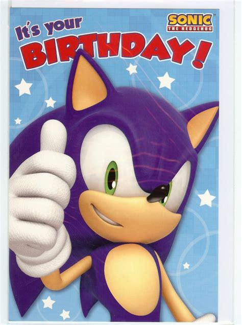 Printable Sonic The Hedgehog Birthday Card